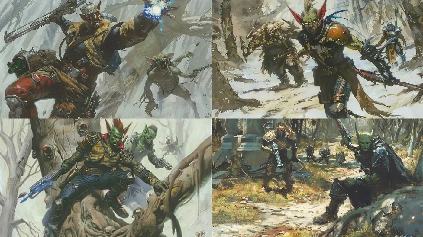 Dynamic Fantastical Brushwork - Midjourney sref style