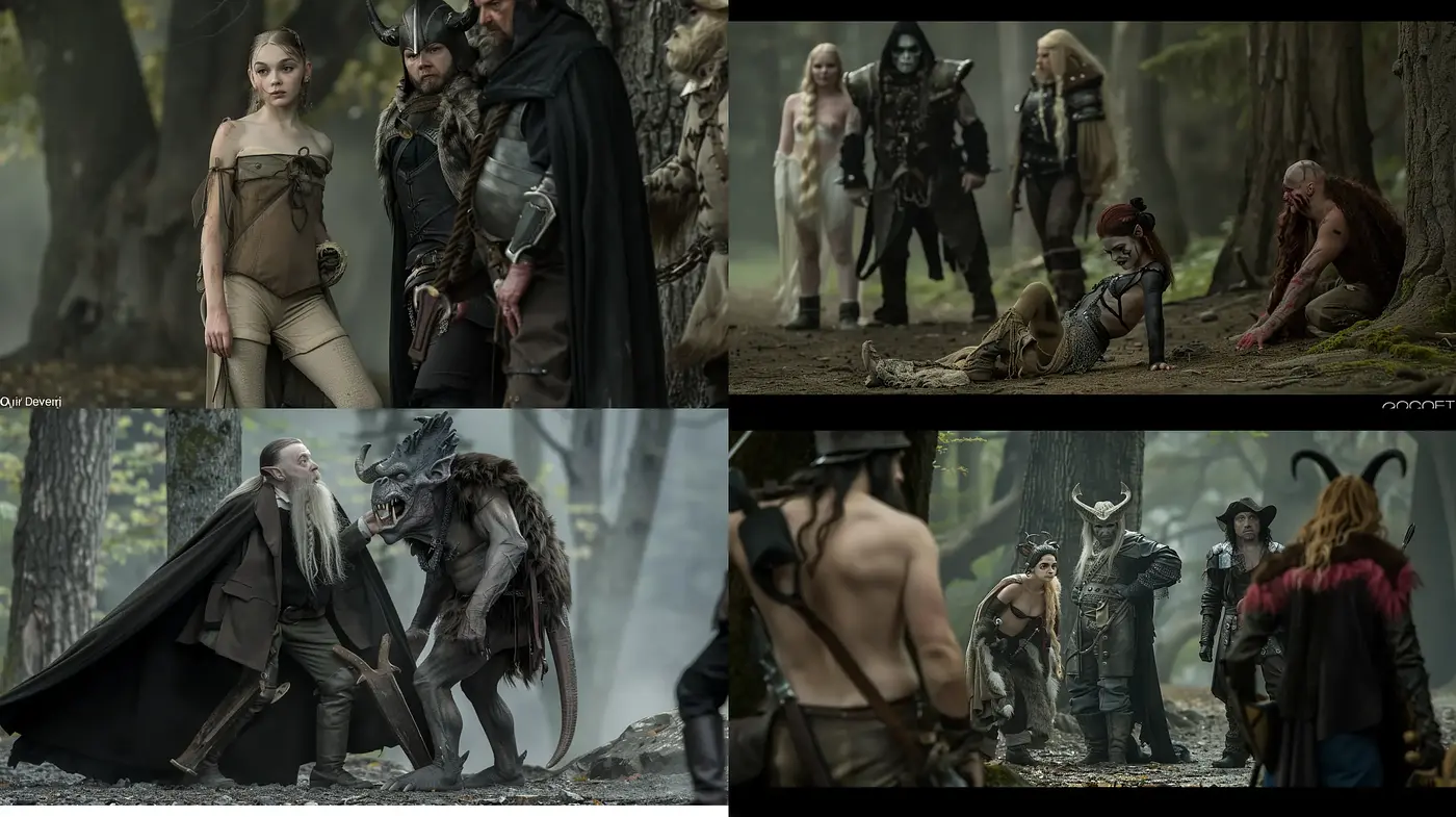 Enigmatic Cinematic Fantasy Tableaux with a Dark, Earthy Palette - Midjourney sref style
