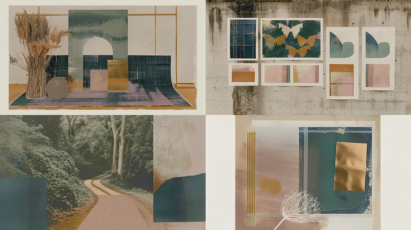 Soft-Toned Textural Synthesis with a Modern Abstract Artistic Influence - Midjourney sref style