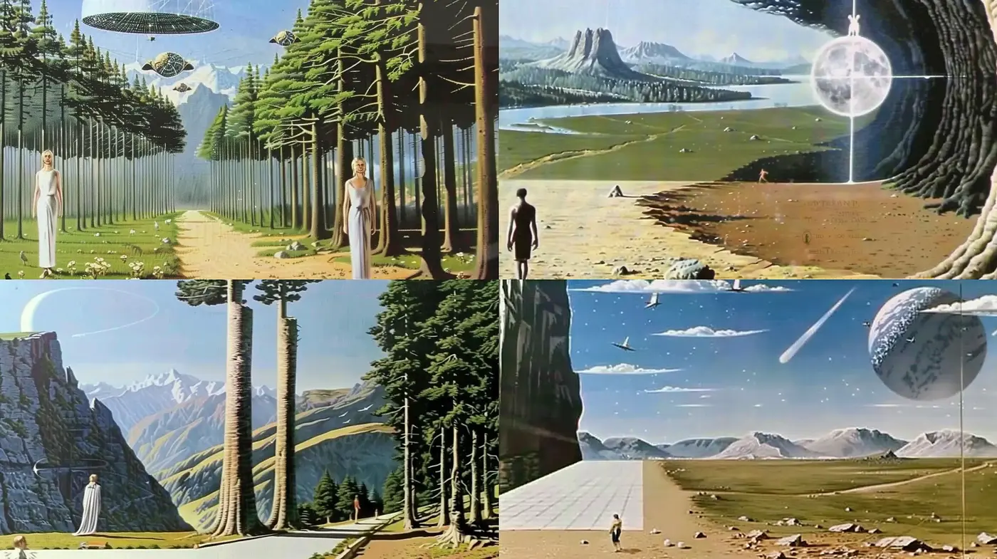 Futuristic Vistas with Retro Sci-Fi Aesthetics - Midjourney sref style