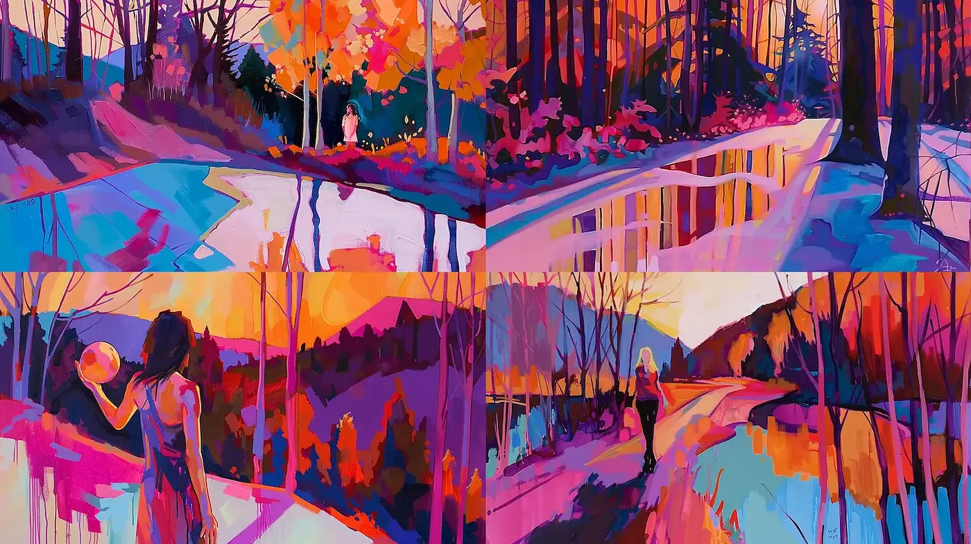 Vibrant Atmospheric Landscape with Emotional Depth - Midjourney sref style