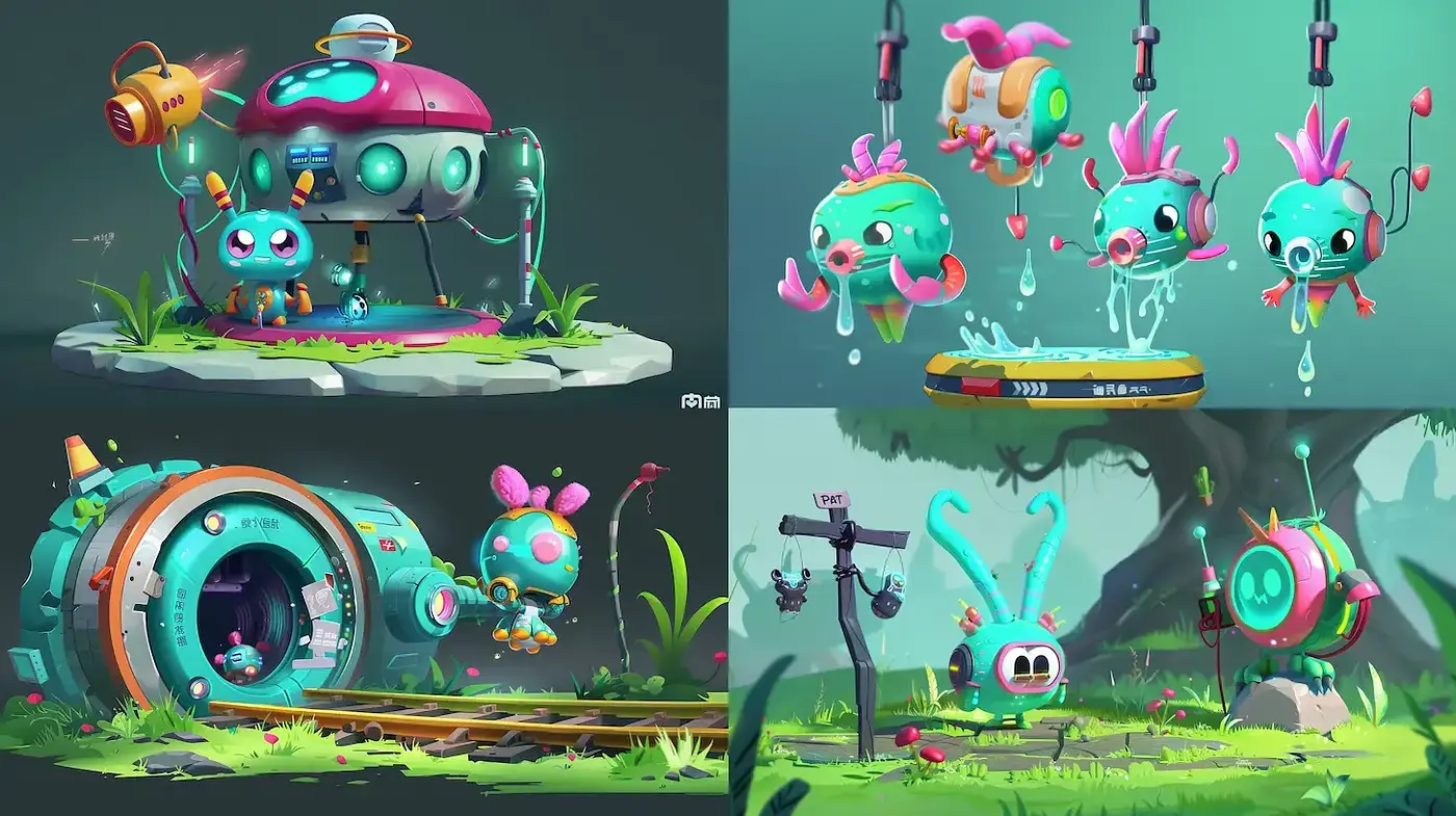 Vibrant and Whimsical Futuristic Cartoon Landscapes - Midjourney sref style