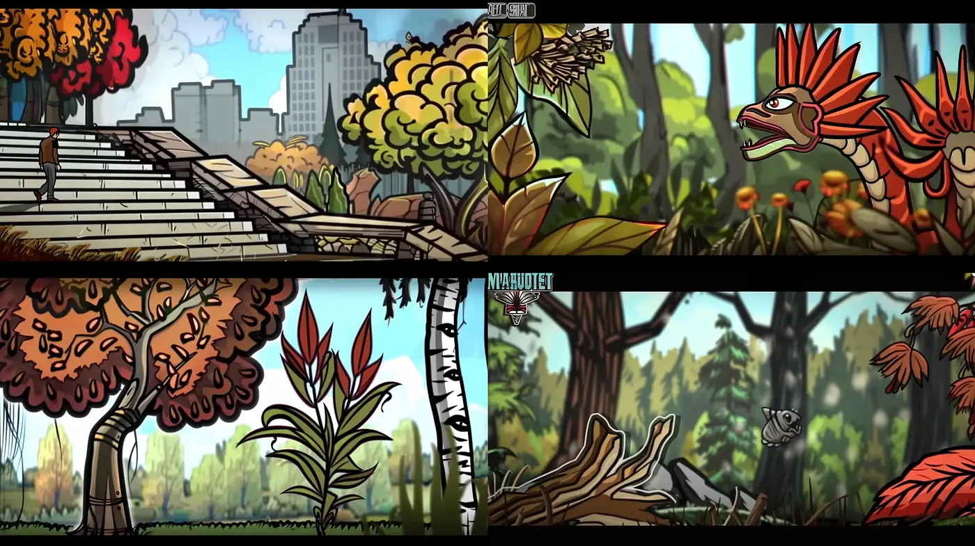 Stylized Natural Elegance with Graphic Novel Undertones - Midjourney sref style