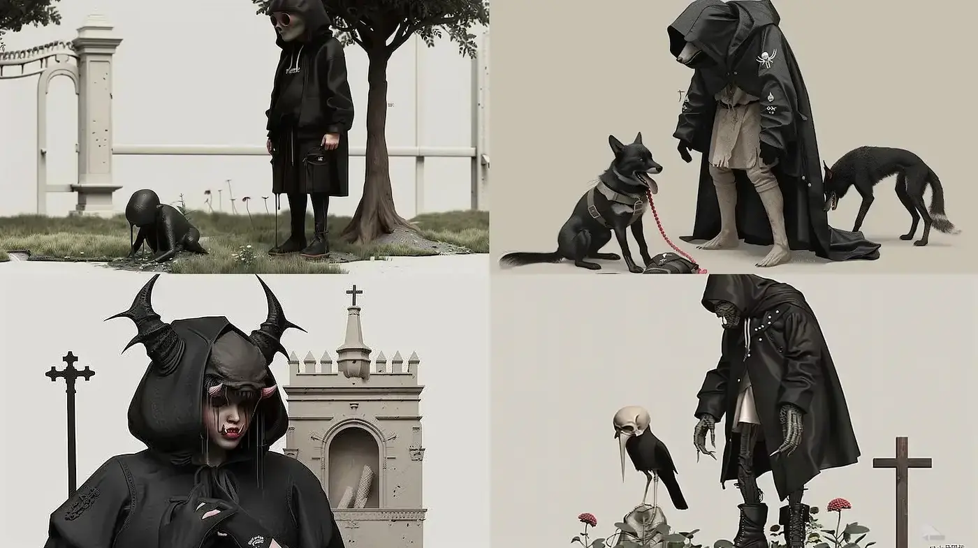 Mysterious Dark Fantasy with Monochromatic Undertones - Midjourney sref style