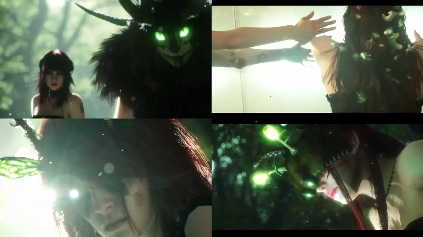 Ethereal Luminescence: A Fusion of Serene Greens and Mystical Imagery - Midjourney sref style