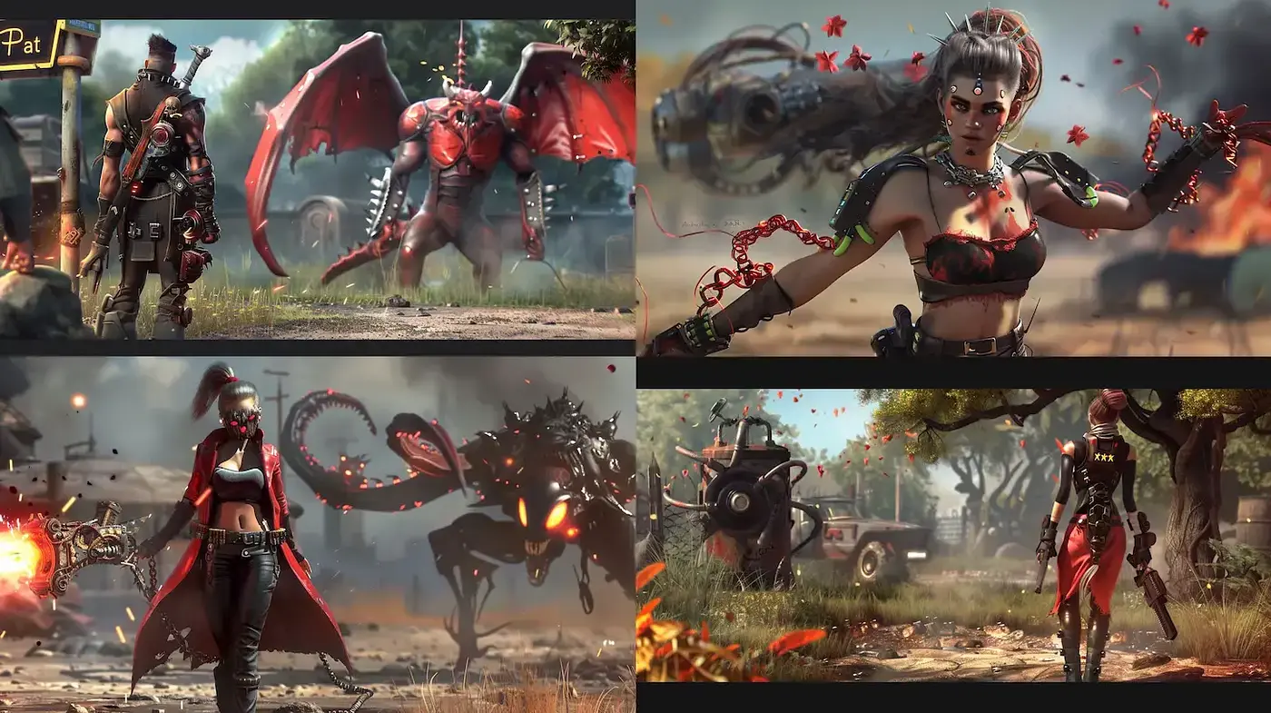 Dynamic and Visceral Post-Apocalyptic Aesthetic with Strong Character Design - Midjourney sref style