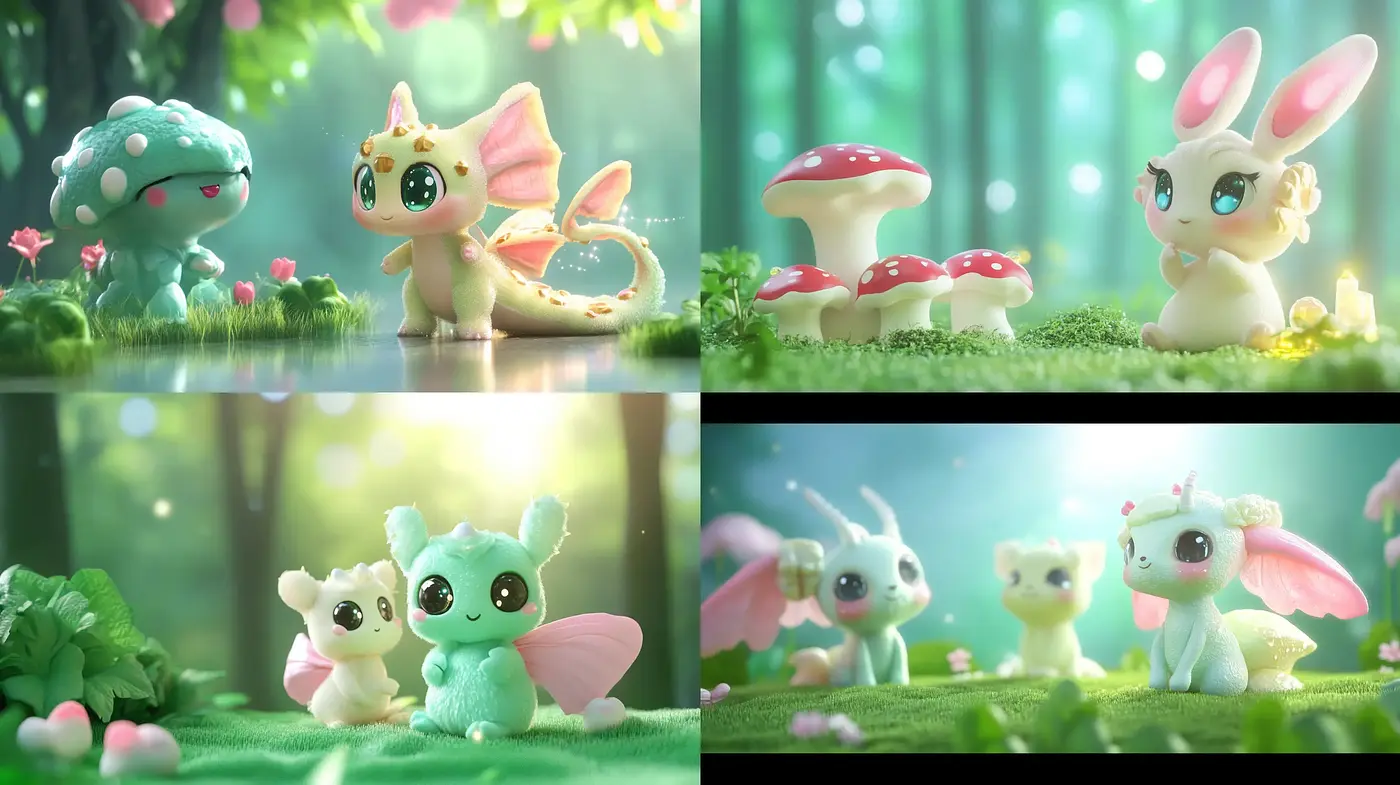 Enchanting Forest Whimsy: A Fantastical Pastel Exploration - Midjourney sref style
