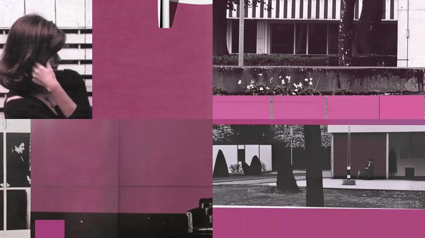 Monochromatic Magenta Mosaic with Textured Overlays - Midjourney sref style
