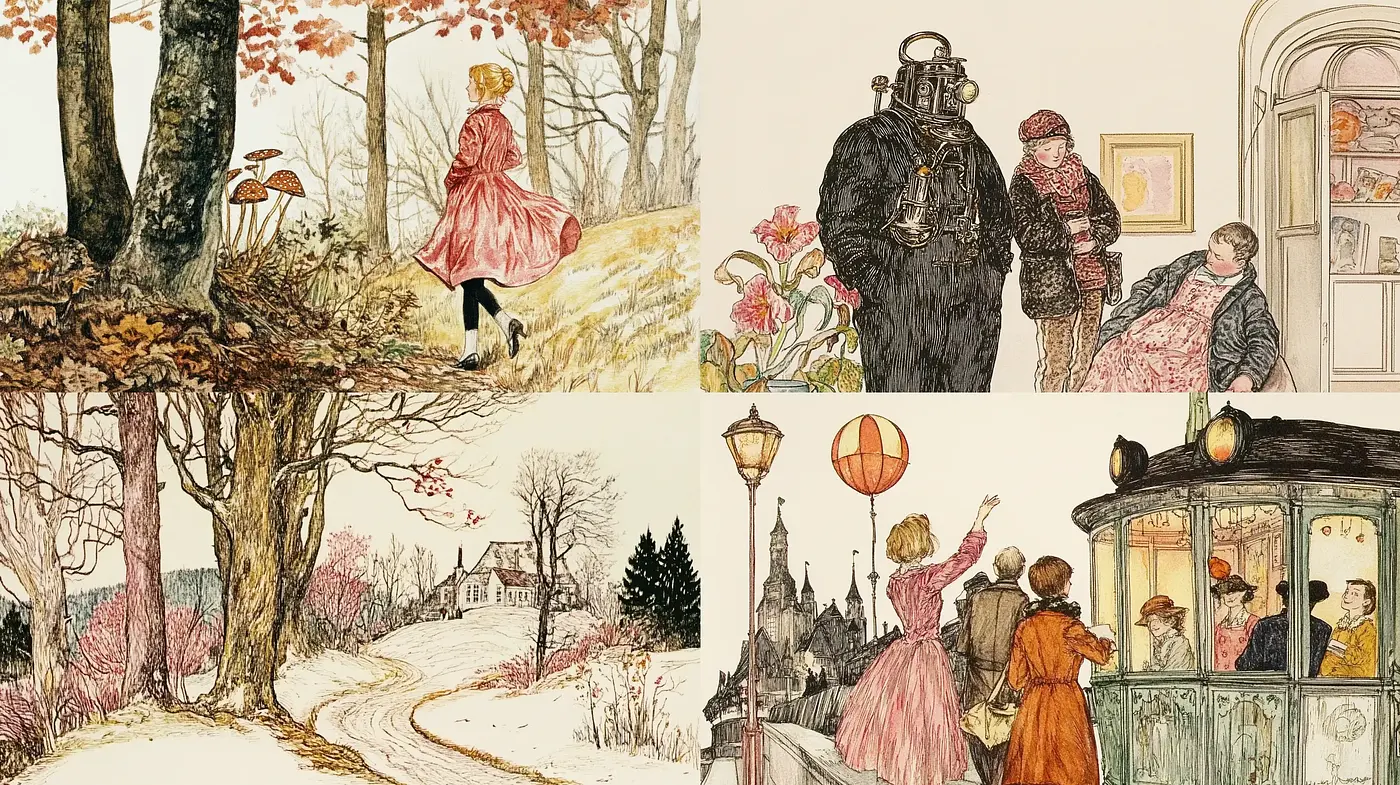 Whimsical Storybook Illustration Harmony - Midjourney sref style