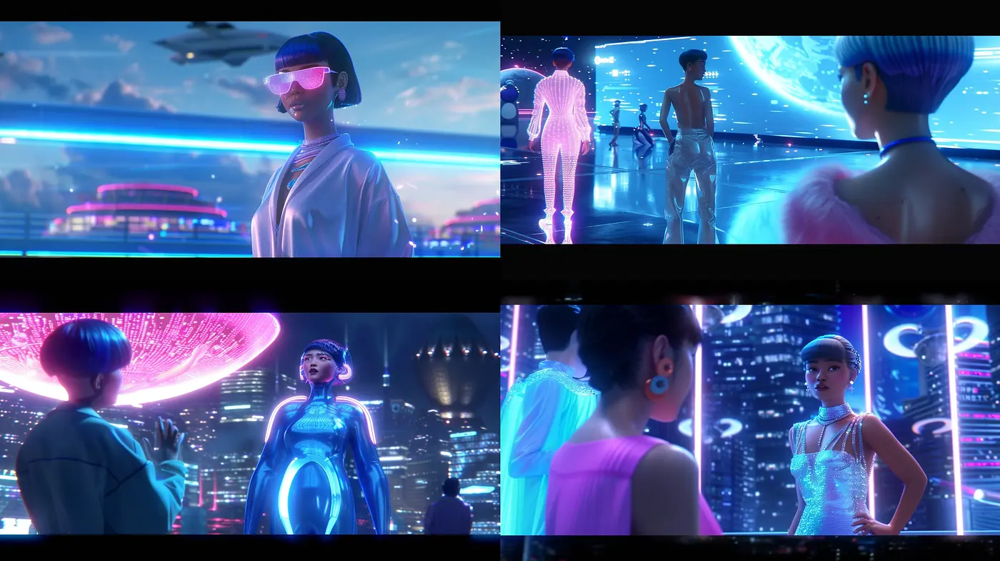 Consistent Cyberpunk Ambience with Luminous and Chromatic Accentuation - Midjourney sref style