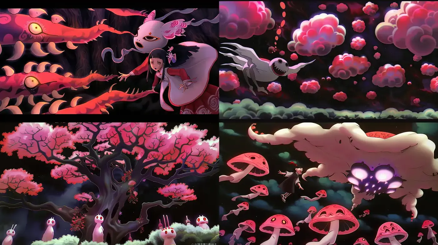 Auniquely Cohesive Aesthetic in Fantastical Illustrations - Midjourney sref style