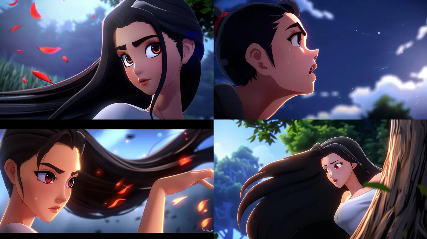 Twilight Whispers: An Animated Essence of Serene Elegance - Midjourney sref style