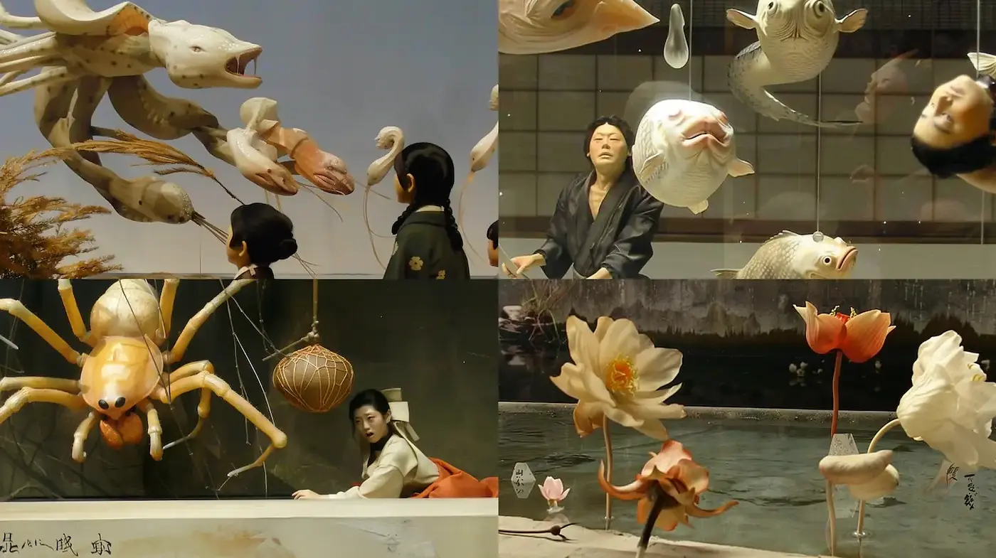 Surrealistic Fusion of Nature and Humanity with Historical Undertones - Midjourney sref style