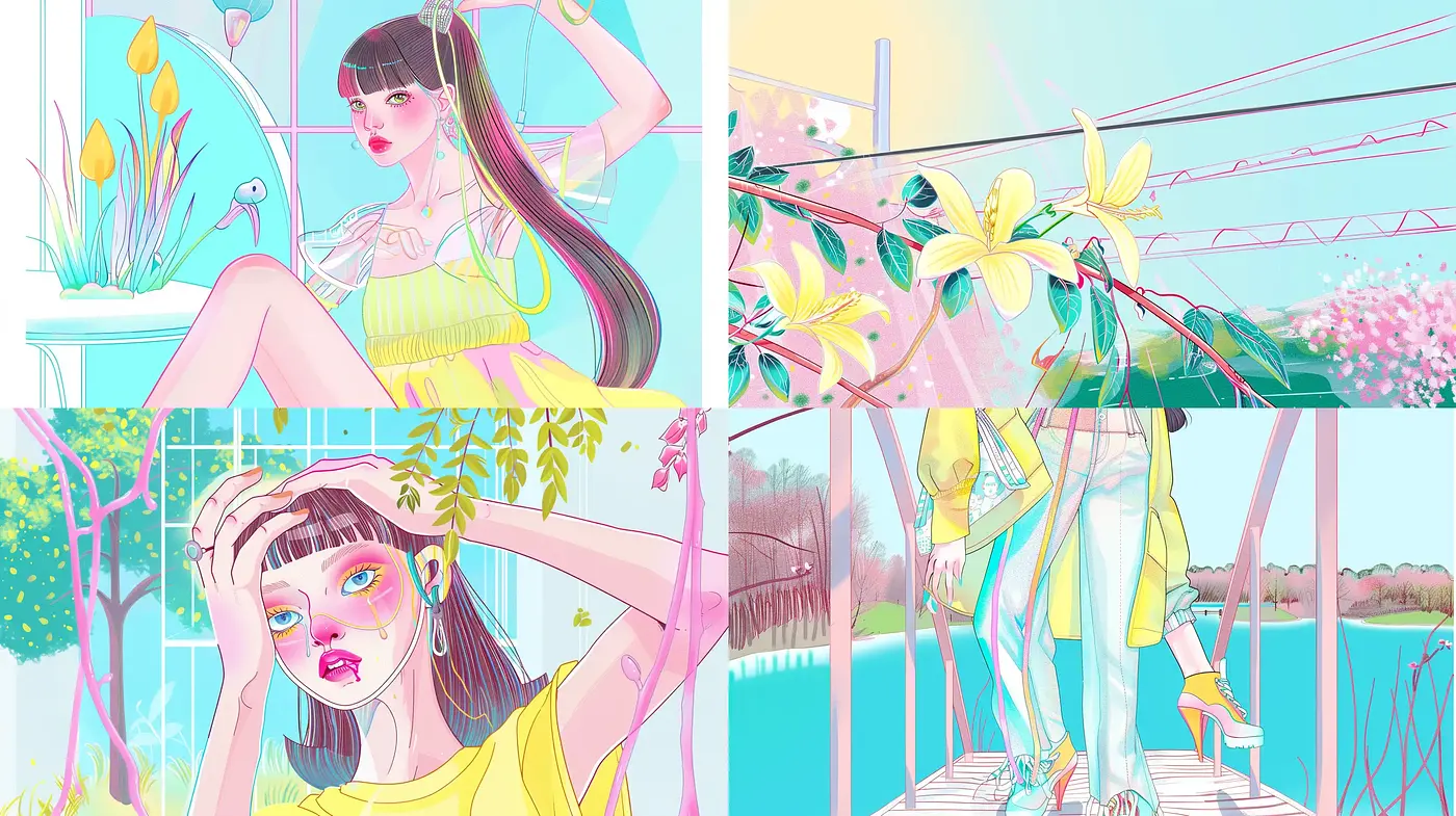 Pastel Dreamscapes with Anime Influences - Midjourney sref style