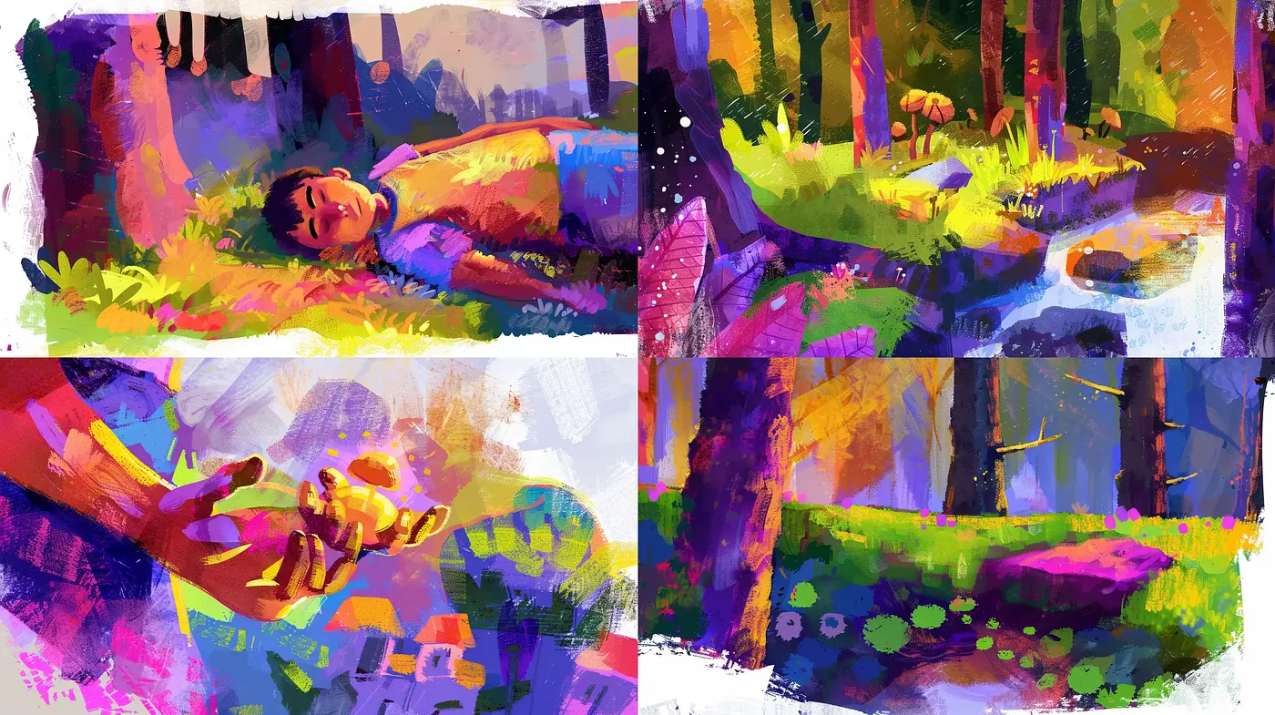 Vibrant Brushwork Nature: An Exploration of Vivid Impressionistic Landscapes - Midjourney sref style