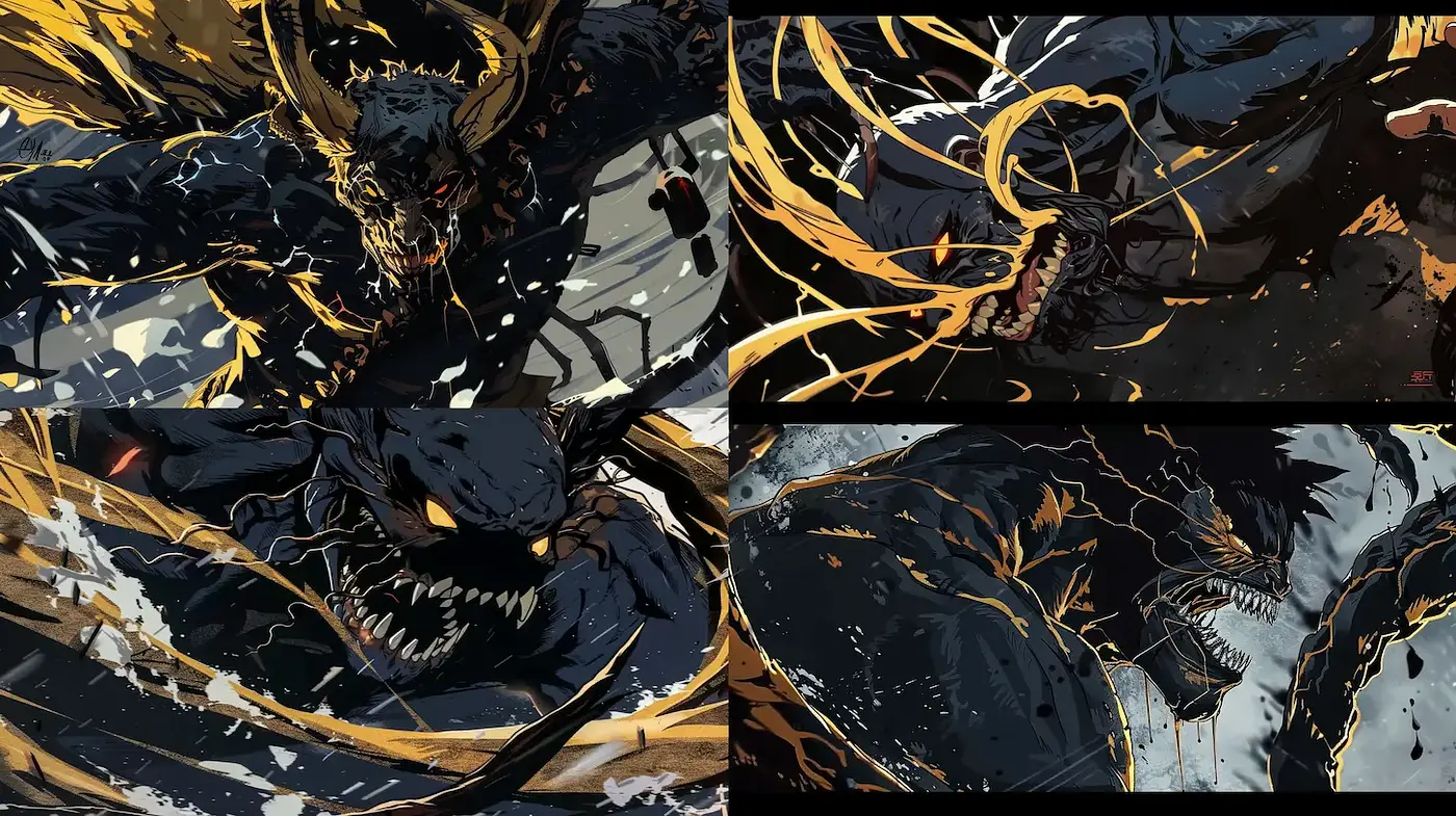 Dynamic and Intense Dark Fantasy Art with a Gritty Touch - Midjourney sref style