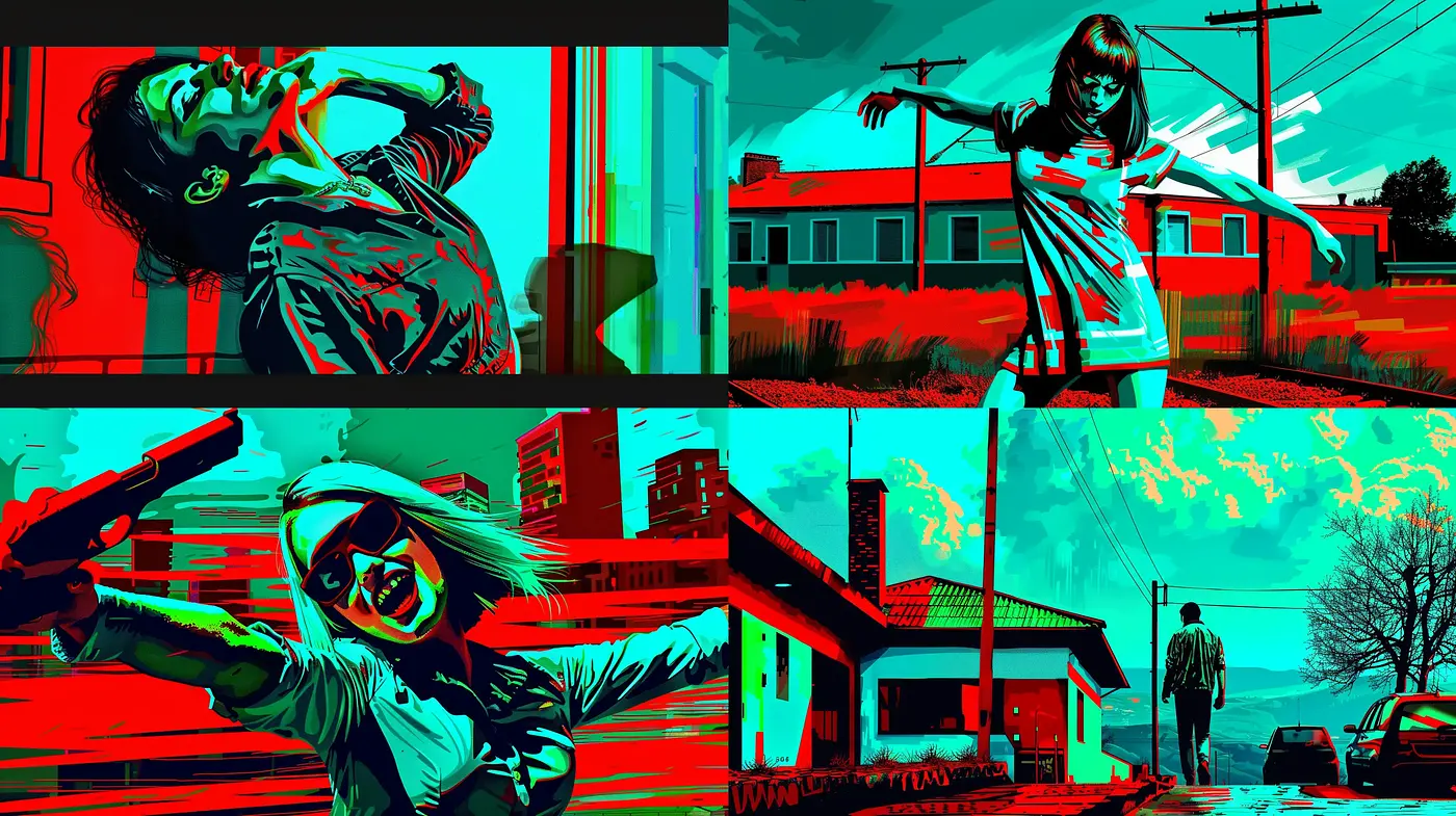 Vibrant Graphic Novel Aesthetic with High-Contrast Colors - Midjourney sref style