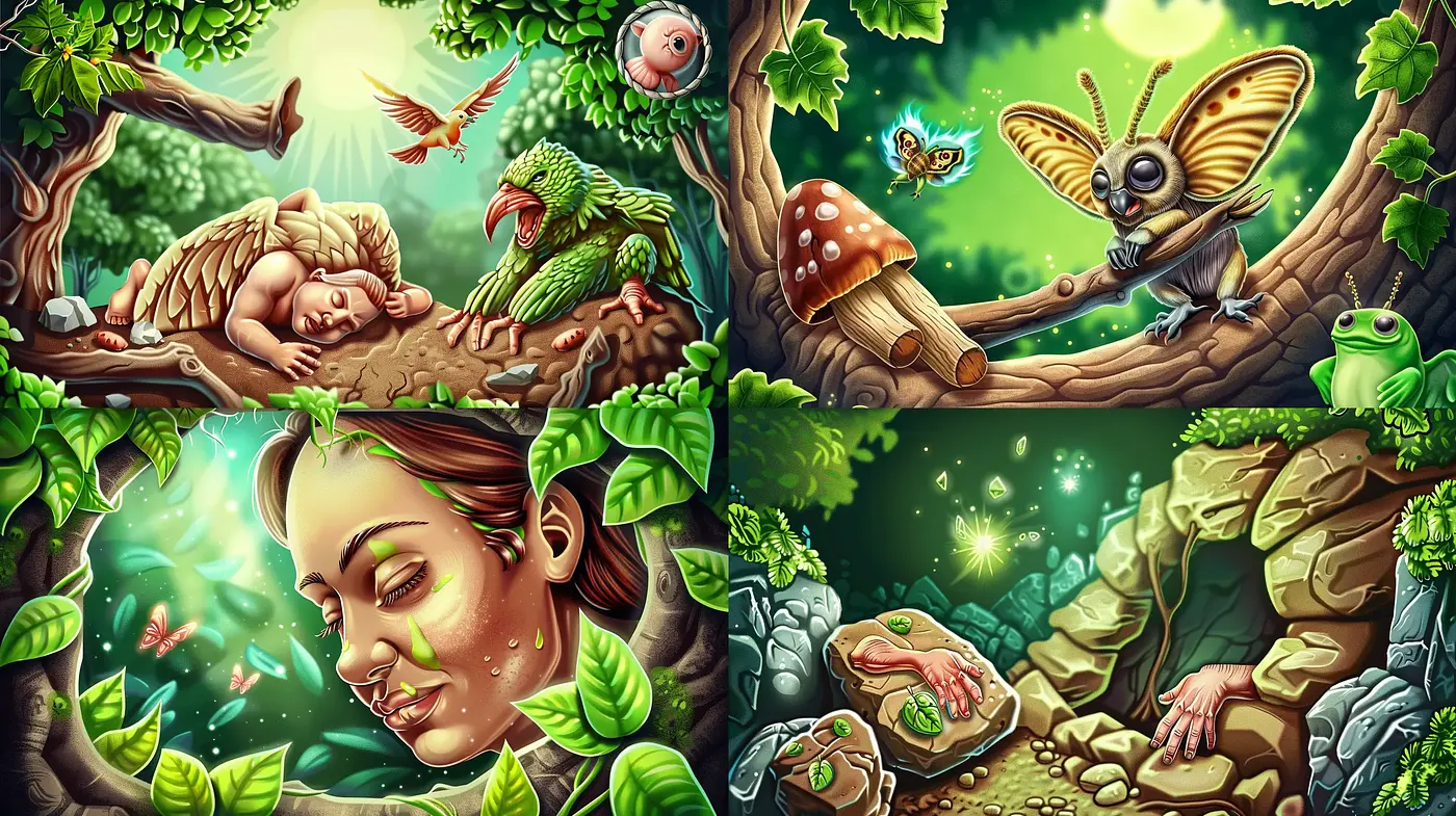 Enchanted Forest Dreams in Vivid Surrealism - Midjourney sref style