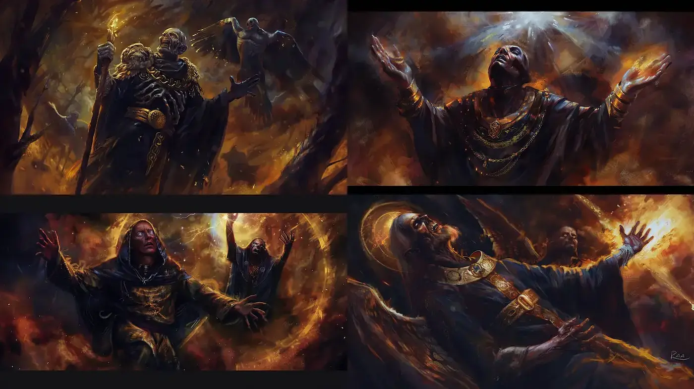Dramatic and Ethereal Imagery with Dark Fantasy Elements - Midjourney sref style