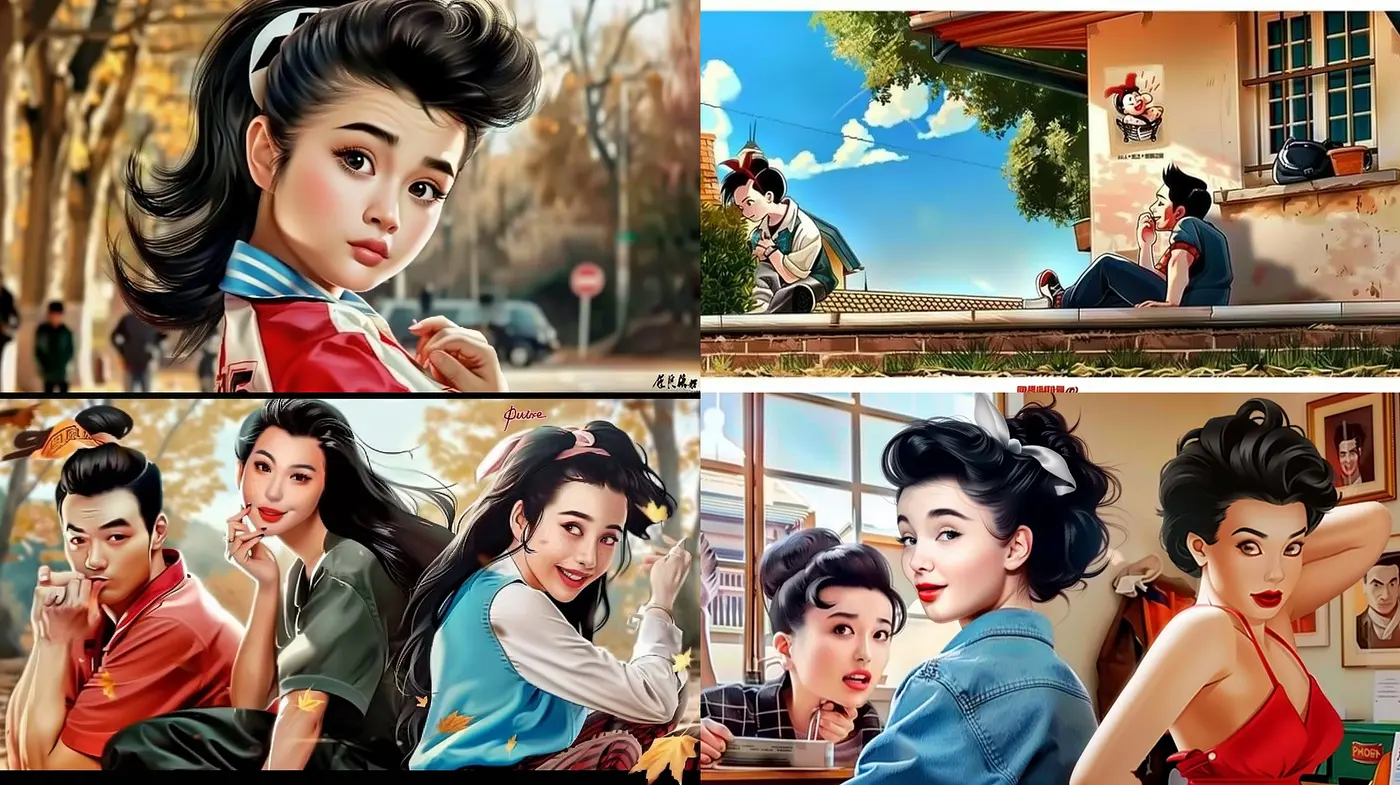 Consistently Stylized Nostalgic Elegance with Vibrant Color Expression - Midjourney sref style