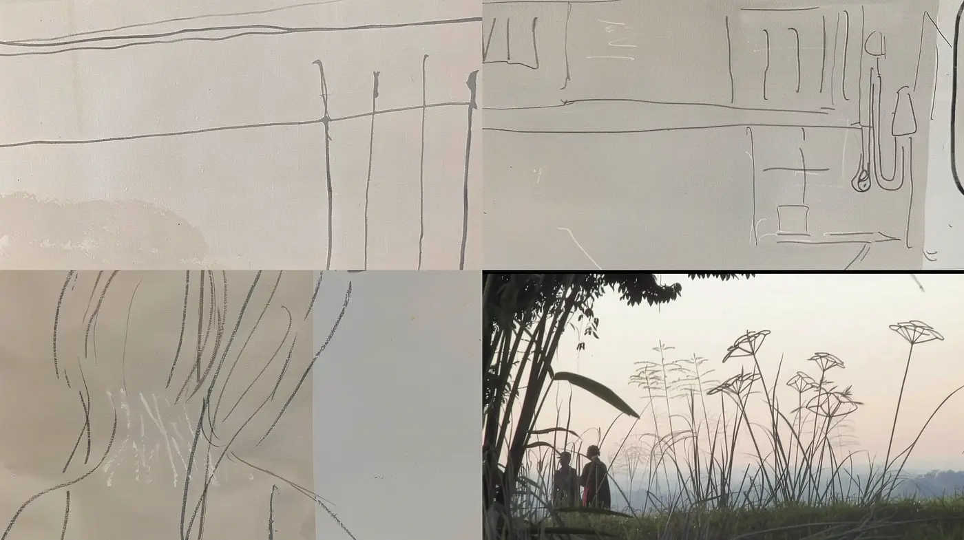 Whimsical Sketchbook Journey with Faded Watercolor Hues - Midjourney sref style
