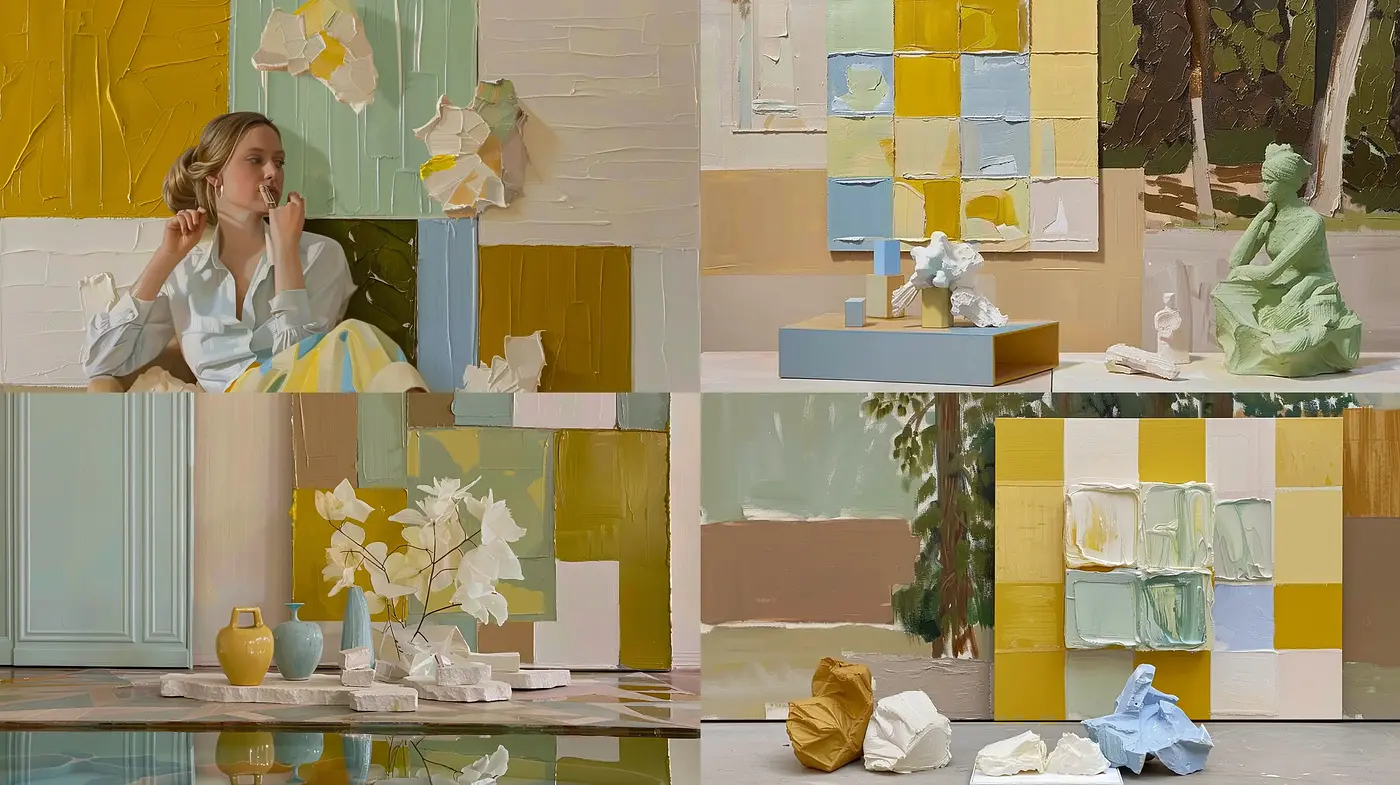 Abstract Interpretations of Serene Moments with a Pastel Palette - Midjourney sref style