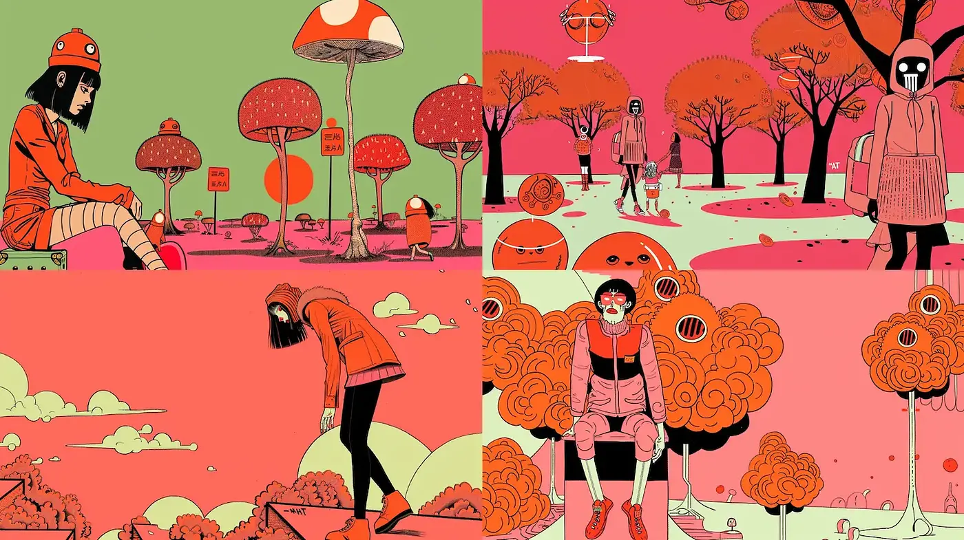 Whimsical and Engaging Colorful Comic Style with a Playful Mood - Midjourney sref style