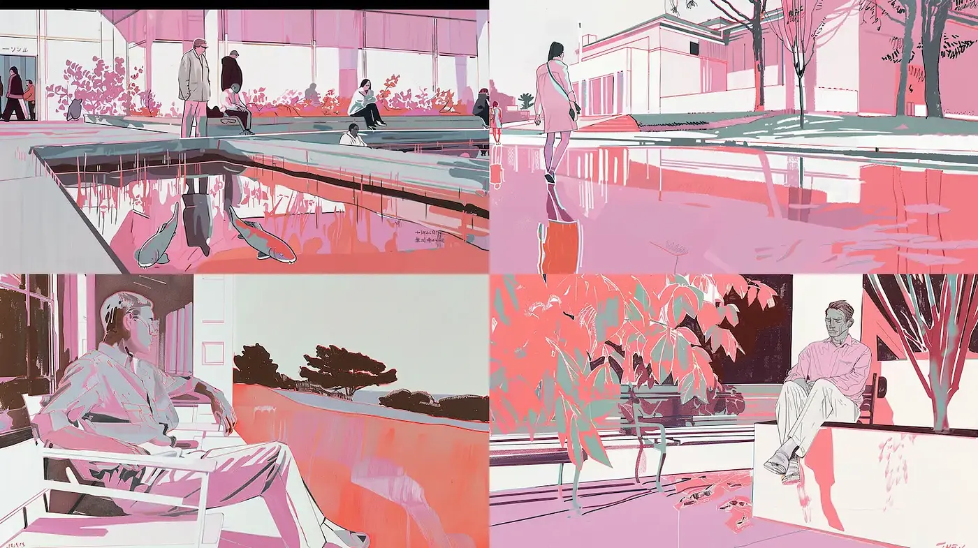 Modern Illustrative Style with a Retro Vibe - Midjourney sref style