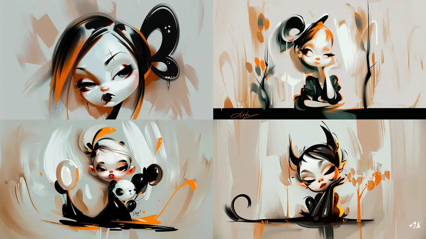 Whimsical and Vibrant Character Illustrations with a Touch of Playfulness - Midjourney sref style