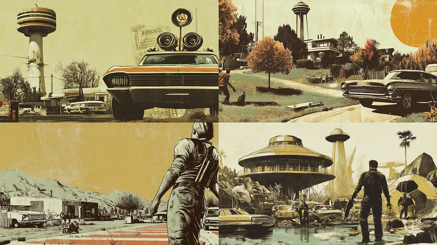 Retrofuturistic Reverie: A Timeless Blend of Past and Future Aesthetics - Midjourney sref style