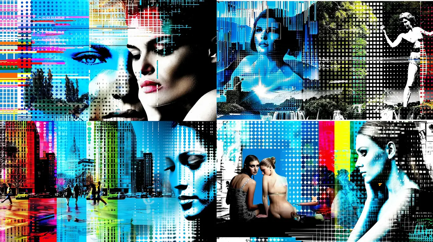Neon Glitch Visions: Homage to Urban Dreamscape Cyberculture - Midjourney sref style
