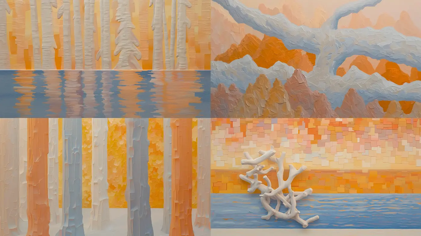 Serene Impressions of Nature's Palette - Midjourney sref style