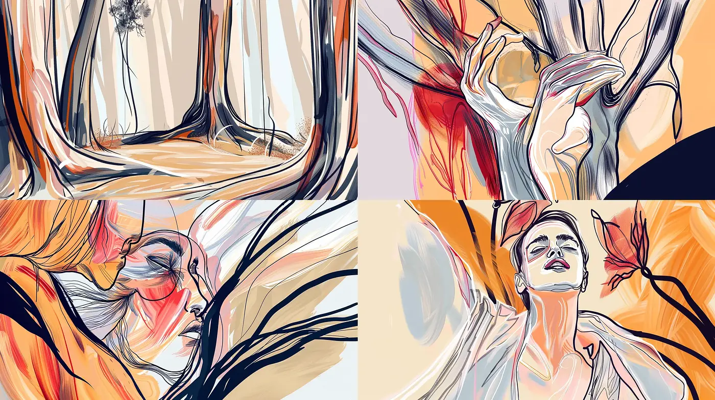 Whimsical Brushstrokes in Melancholic Hues - Midjourney sref style