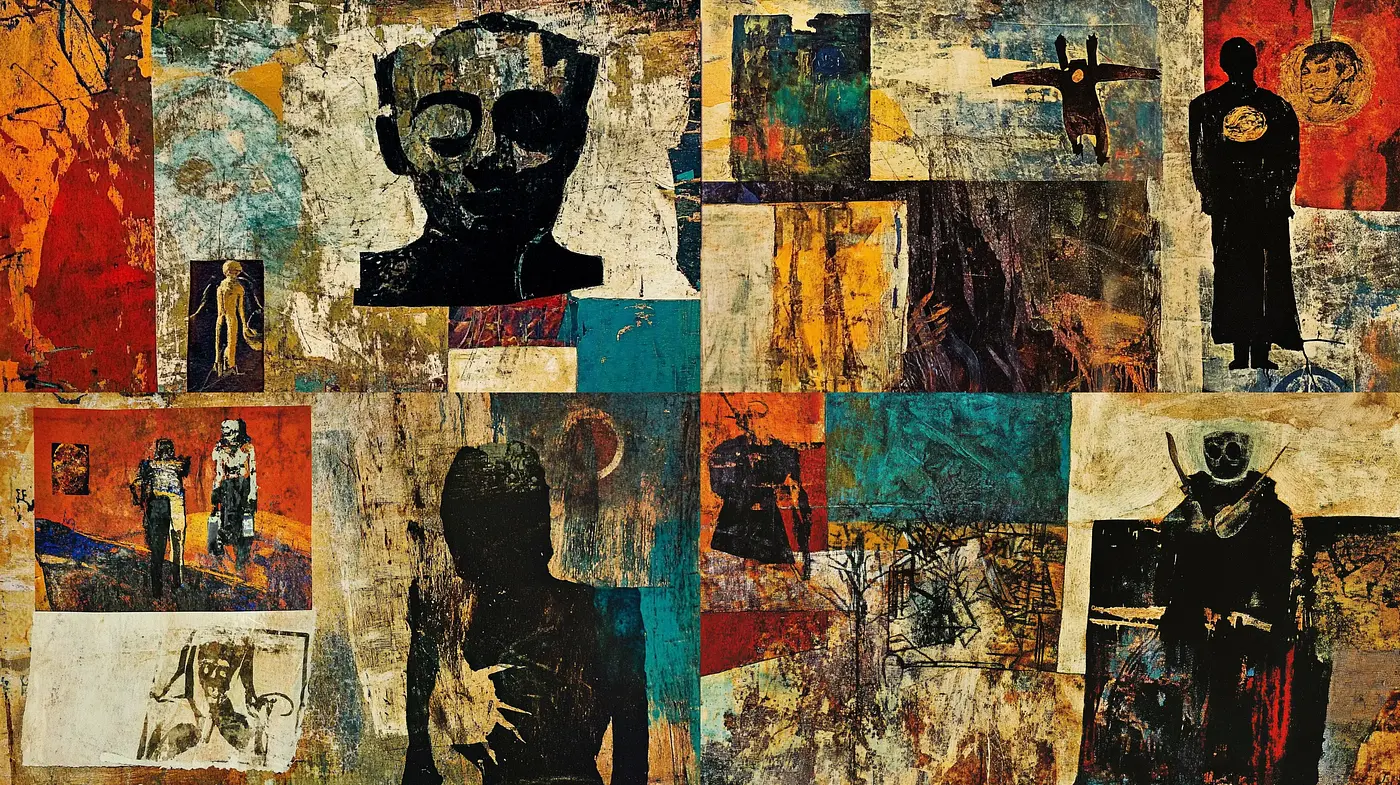 Fragmented Chronicles in Abstract Expressionism - Midjourney sref style