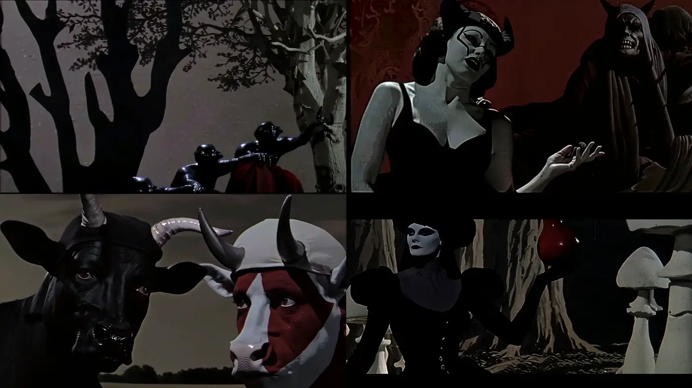 Surreal Noir Fantasia: Evocative of German Expressionism and Silent Era Films - Midjourney sref style