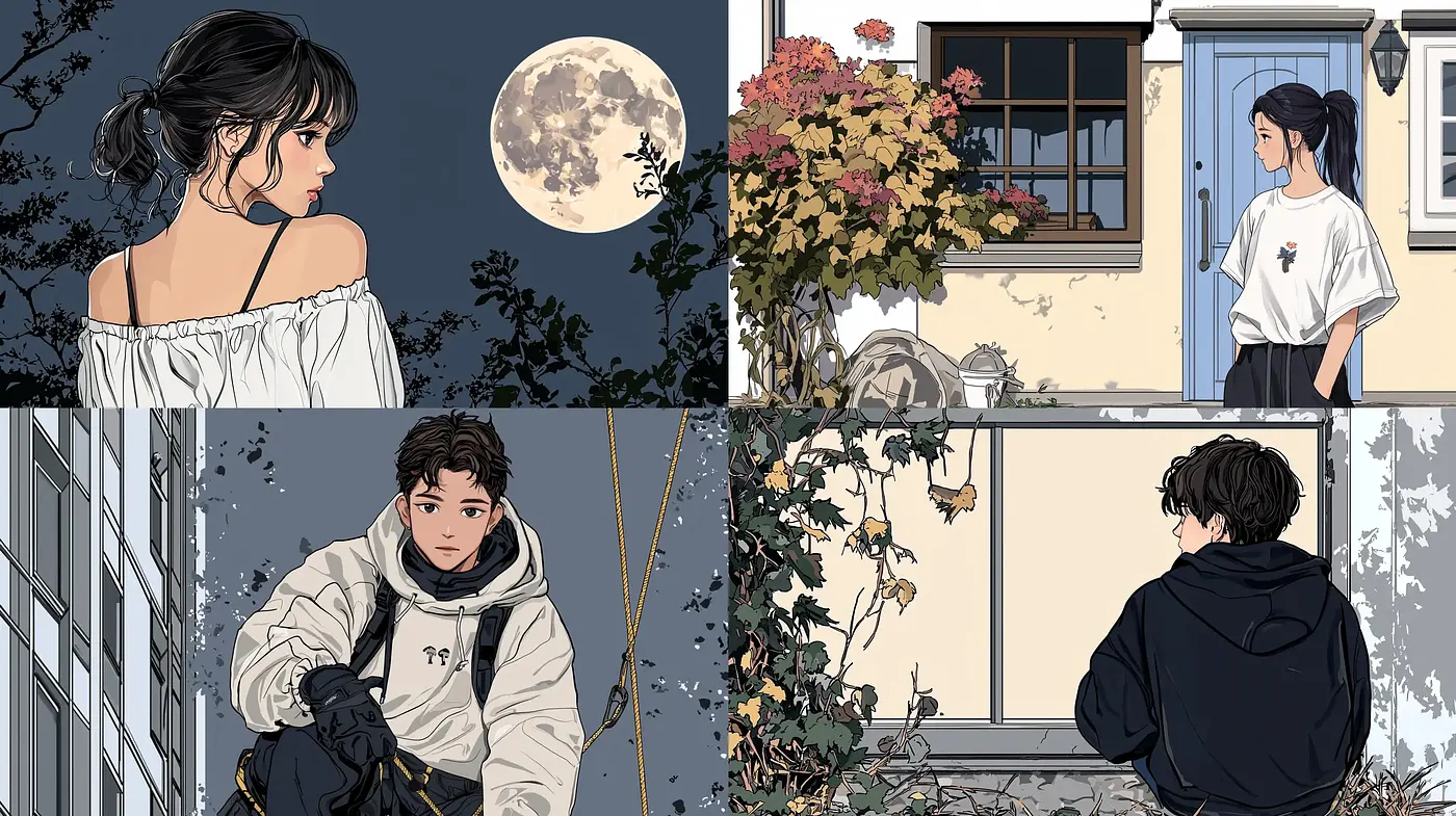 Melancholic Serenity in Moonlit Hues: A Reflection of Calm and Contemplation - Midjourney sref style