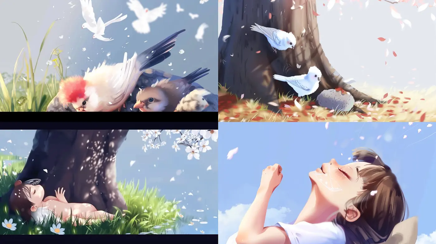 Consistent Dreamlike Serenity in Diverse Expressions - Midjourney sref style