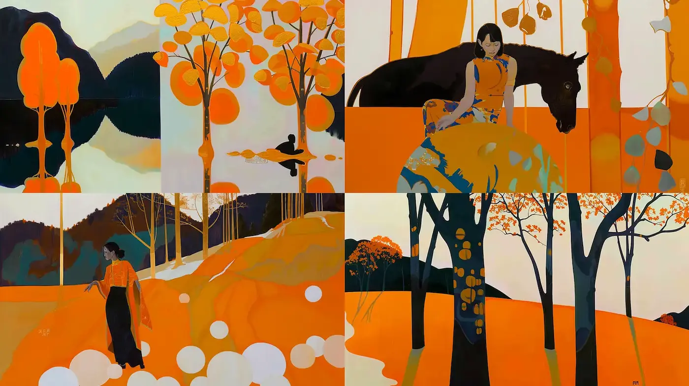 Vibrant and Illustrative Art Inspired by Nature - Midjourney sref style