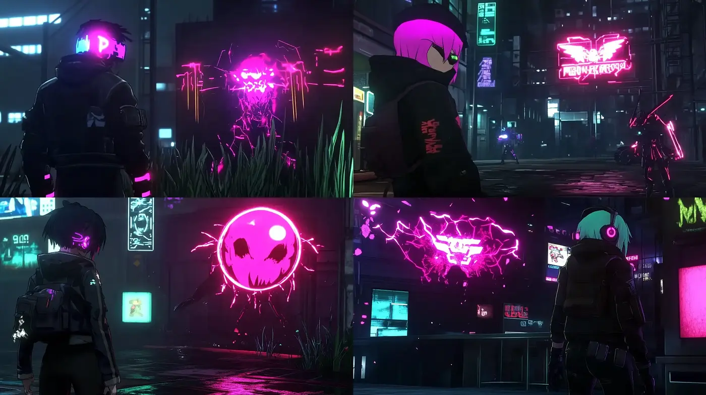 Neon-Noir Cyberpunk Homage with Consistent Futuristic Undertones - Midjourney sref style