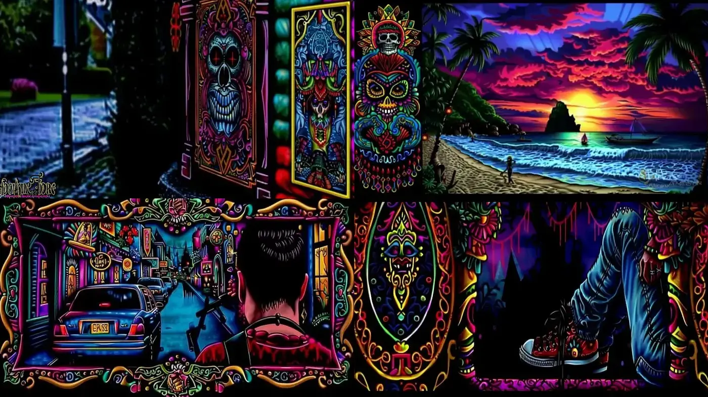 Vibrant and Intricate Art with a Mystical Coastal Vibe - Midjourney sref style