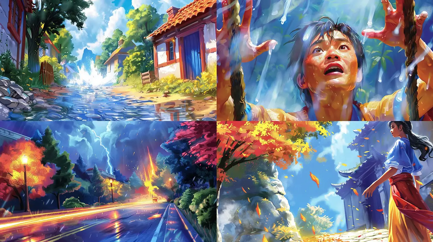 Luminous Dreamscape Harmony: A Fusion of Vivid Color and Light - Midjourney sref style