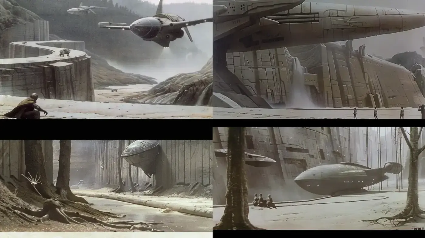 Futuristic Landscapes with a Surreal Atmosphere - Midjourney sref style