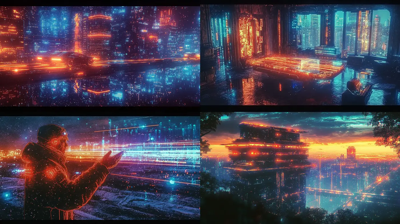 Neon-drenched Cyberpunk Cityscape Renderings - Midjourney sref style