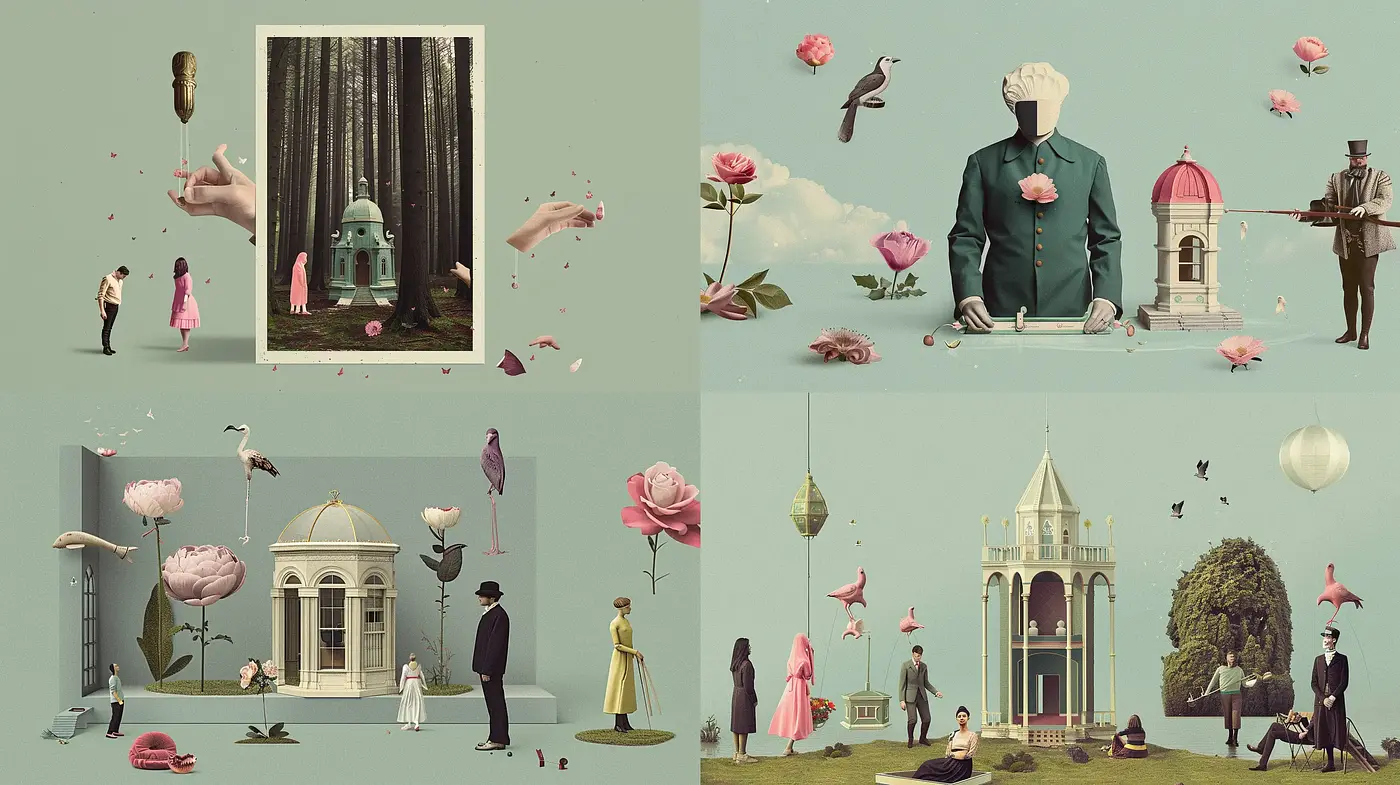 Surreal Dreamscapes with Vintage Undertones - Midjourney sref style
