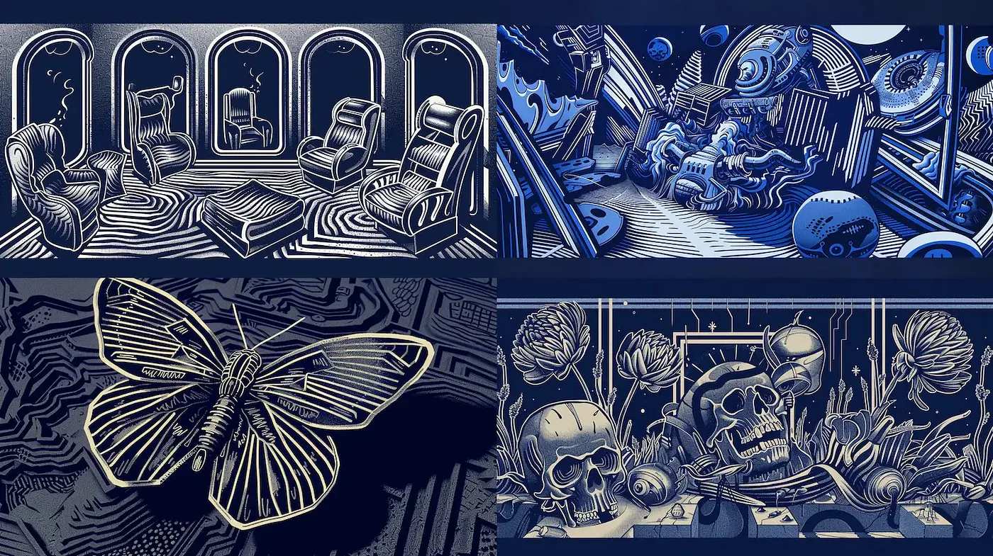 Intricately Detailed Illustrations with a Surreal Twist - Midjourney sref style