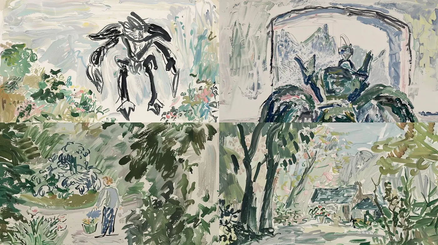 Abstract Impressionist Reverie: A Study in Brushwork and Pastel Tones - Midjourney sref style