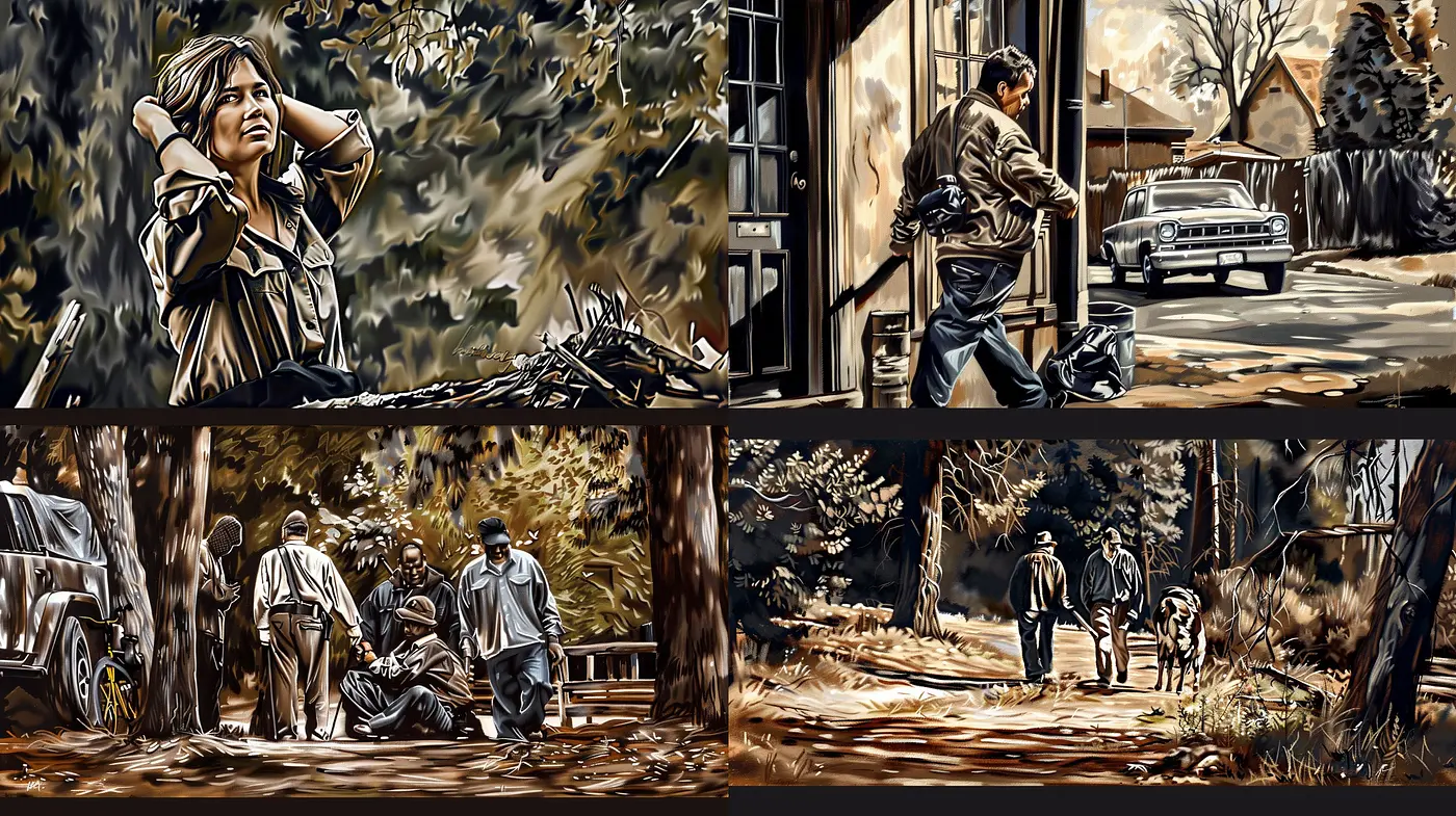 Autumnal Hues and Textured Impressions: A Harmonized Symphony of Earthy Tones - Midjourney sref style