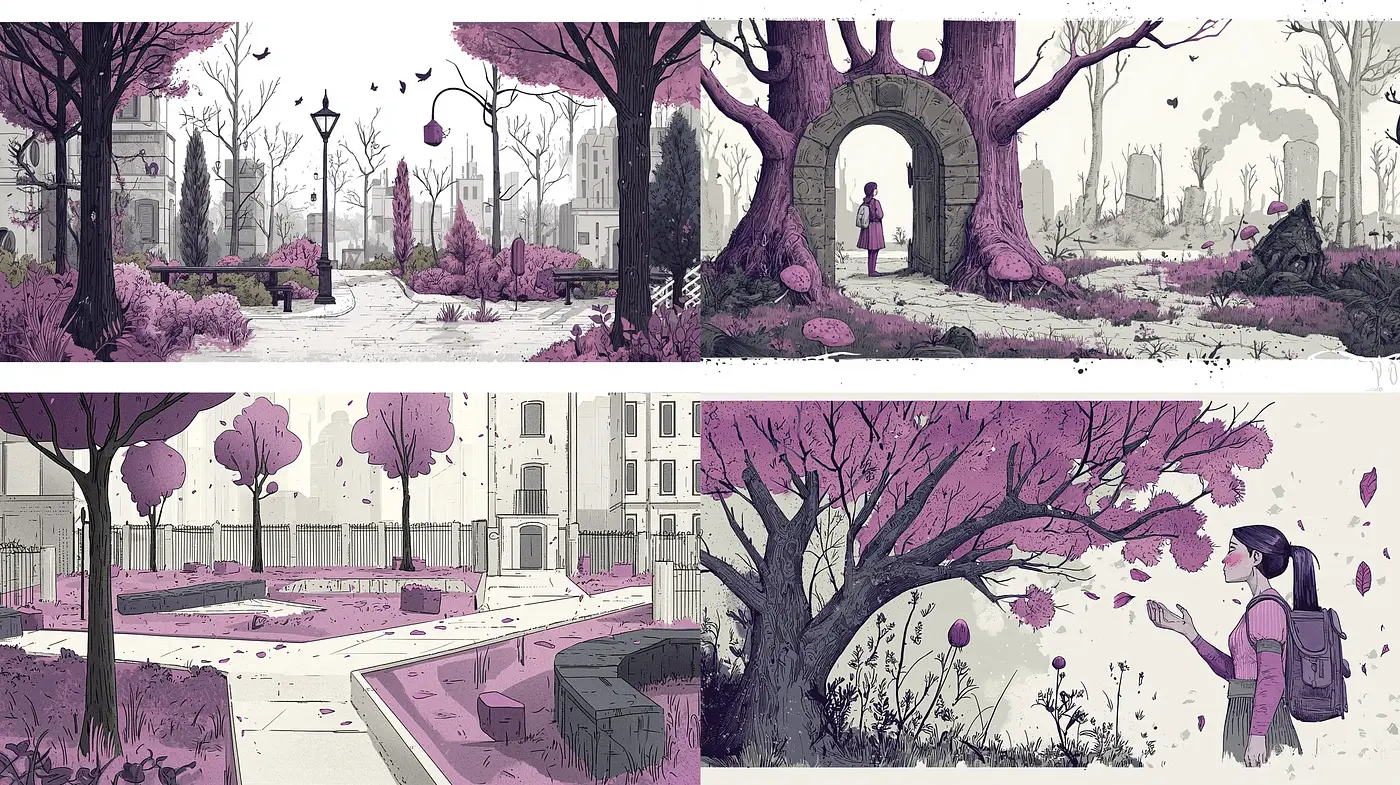 Lavender Haze: A Consistent Dreamlike Illustration Series - Midjourney sref style