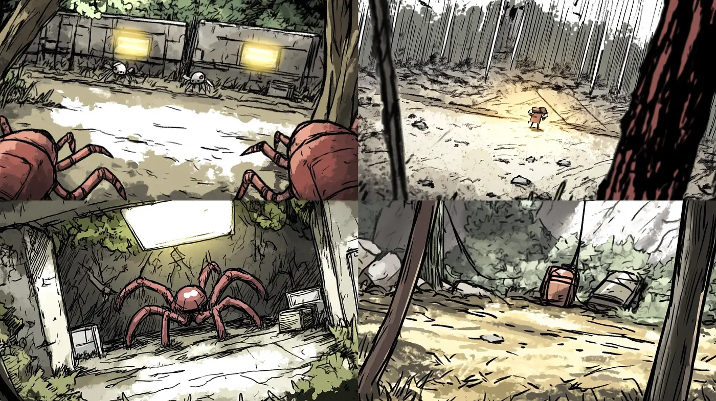 Shadowed Earth Tones in Stylized Wilderness - Midjourney sref style