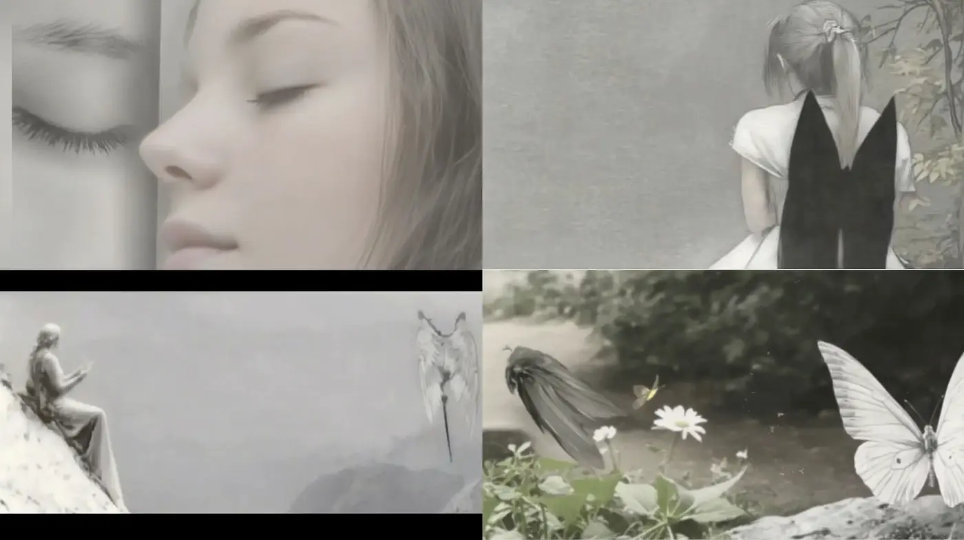 Ethereal Monochrome Dreamscape: A Symphony in Grey and Whispers of Time - Midjourney sref style